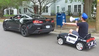 Pulling Cars Over Using A Toy Police Car