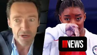 Hugh Jackman shows support for Simon Biles and Naomi Osaka