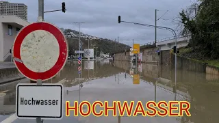 Hochwasser am Rhein 03.02.2021 | 4K 60fps | Vallendar und Niederwerth