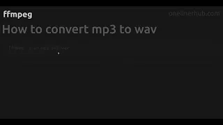 How to convert mp3 to wav #ffmpeg