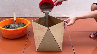 Carton Recycling Tips To Make Cement Flower Pot Molds - Craft Ideas For Carton And Cement