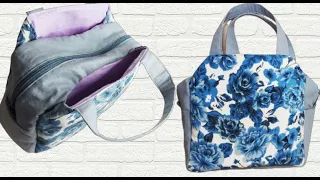 The easiest way to sew a bag with a lock with three compartments