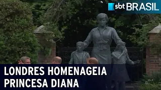 Londres inaugura estátua em homenagem à princesa Diana | SBT Brasil (01/07/21)