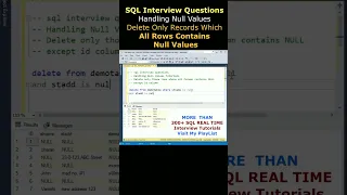 SQL query beginners Interview questions when deleting Null rows and columns #sqlinterviewquestions