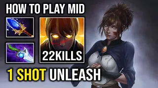 How to Carry Mid Marci in 7.33 with 1st Item Diffusal & 2nd Item Scepter Instant 1 Shot Dota 2