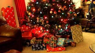 Putting gifts under the tree - time lapse