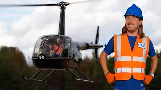 Helicopter for Kids | Handyman Hal works with Real Helicopter | Fun Videos for Kids