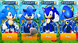 Sonic Dash - Movie Sonic vs Sonic vs Classic Sonic vs Metal Sonic - All Characters Unlocked Gameplay