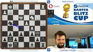 World Chess Champion Magnus Carlsen vs. GM Pepe Cuenca in the Banter Blitz Cup