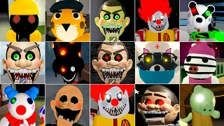 Piggy Book 1 2 Vs Escape Mr Funny's ToyShop Vs Ronald's Diner All Jumpscares