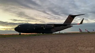 Royal Australian Air Force C-17 Globemaster - Engine Start Up and Take Off - Adelaide Airport!