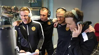 Motherwell FC players recording Up The Well with The Banter Thiefs