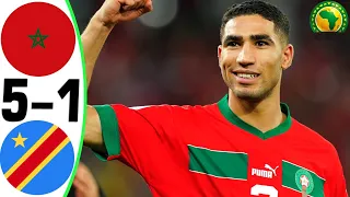 Morocco vs Congo DR 5-1 - All Goals and Highlights - 2024 🔥 HAKIMI