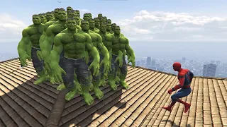 GTA 5 Water Ragdolls | SPIDERMAN VS HULK Jumps/Fails EP.69 (Funny Moments)