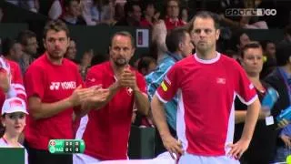 Davis Cup 2014 QF SUI vs KAZ Roger Federer vs Andrey Golubev