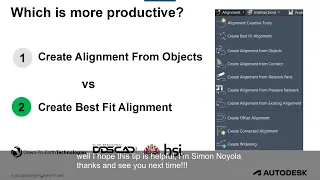 CIVIL 3D PRODUCTIVITY ALIGNMENT