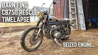 Barn Find CB750 Rescue Time Lapse!