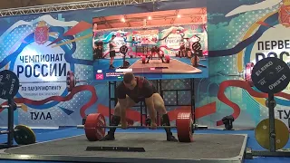 Musaev Konstantin deadlift RAW 390kg@120kg. New record of Russia!