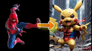 Superhero As Pikachu 💥 Marvel & Dc