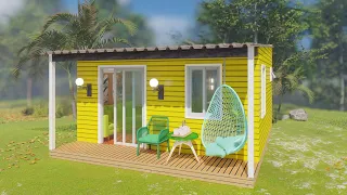 Charming Small House Design 5x5 M (25 SQM) Living off Grid and Floor Plan