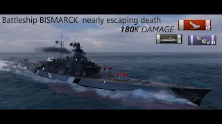 BATTLESIP BISMARCK nearly escaping death to decimate the enemy flank!!
