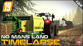 HARVESTING WHEAT AND BALING STRAW ⭐ FS19 No Man's Land Timelapse