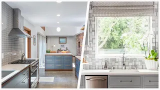 75 Beautiful Gray Kitchen With Gray Backsplash Design Ideas #�1157 �