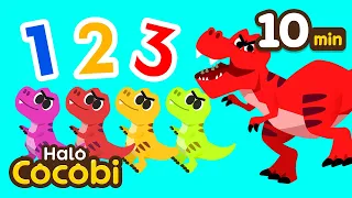 Kumpulan Lagu Dinosaurus | Ten Little Dinosaurs, T-Rex | Lagu Anak | Halo Cocobi Bahasa Indonesia