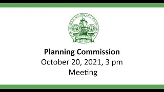 Planning Commission October 20, 2021 Meeting