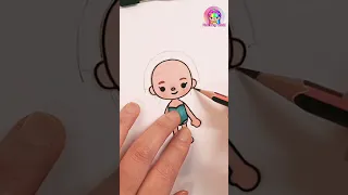 Make your own Toca Boca Dolls using Templates / How to draw Hair DIY #shorts #diy #tocalifeworld