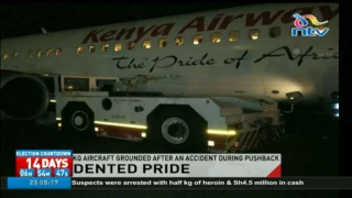 Kenya Airways aircraft grounded after an accident during a pushback