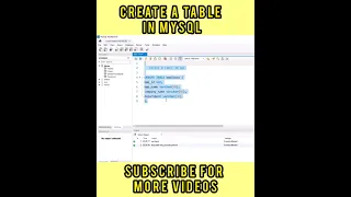 HOW TO CREATE A TABLE IN MYSQL | SQL tutorials for beginners | SQL Interview questions #sql #mysql