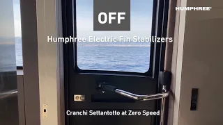 Cranchi Settantotto with Humphree Stabilizing Fins at zero speed