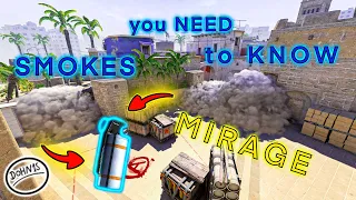 Smokes you NEED to KNOW Mirage #cs2 #counterstrike #csgo #bruh #smoke