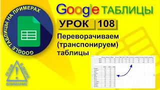 Google Таблицы. Урок 108. Транспонирование таблиц. Как перевернуть таблицу в Google Sheets