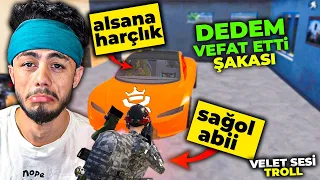 DEDE VEFAT ETTİ DEDİM !! HARÇLIK VERDİ :) ( VELET SESİ TROLL ) - PUBG Mobile