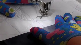 Free motion quilting - paradox in 60° triangle ,Volné quiltování  paradoxu v 60° trojúhelníku