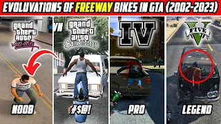 GTA EVOLUVATIONS OF FREEWAY, ZOMBEI BIKES ( 2002 - 2023 ) | Evolution of BIKES LOGIC