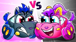 Pink vs Black Song 🖤💖 Learn Colors for Kids 🚒🚙 Baby Cars