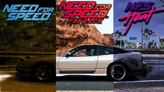 NFS Heat vs. NFS Payback vs. NFS 2015 - Nissan 180SX Sound and Graphic Comparison