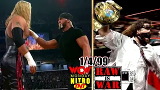 WWF RAW vs. WCW Nitro - January 4, 1999 Full Breakdown - Fingerpoke Of Doom - Mankind Wins WWF Title