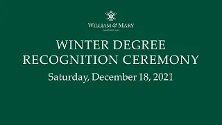 W&M 2021 Winter Graduation