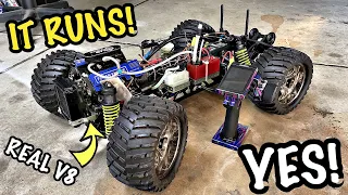 V8 ENGINE RC CAR BUILD PART 3 - 4WD MONSTER TRUCK WITH 3 SPEED TRANSMISSION