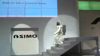 Honda's Asimo walking down the stairs