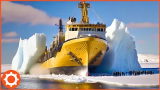350 Robust Heavy Machinery Break Through Ice Clearing Snow That Has Conquered The Entire World