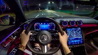 2022 Mercedes-Benz C 300 4Matic - POV Night Drive (Binaural Audio)