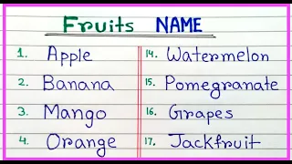 Fruit name in English easy | How to write fruit name step by step | Fruit names easy learning