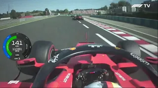 F1 2019 Vettel vs Leclerc - Vettel Agressive Overtake Race Onboard - Hungarian GP | With Telemetry