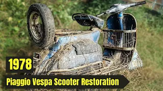 🔧 Full Timelapse Restoration of 1970s Italian Piaggio Vespa Scooter! 🛵⚙️✨ | QuantumTech 2.0