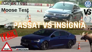 Geyik Testi -Vauxhal Opel insignia VS Vw Passat B8 2.0 Bi-Tdi Moose Test Yol tutuş Viraj test review